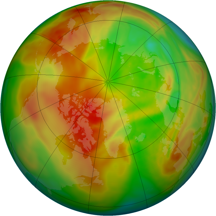 Arctic ozone map for 31 March 2007